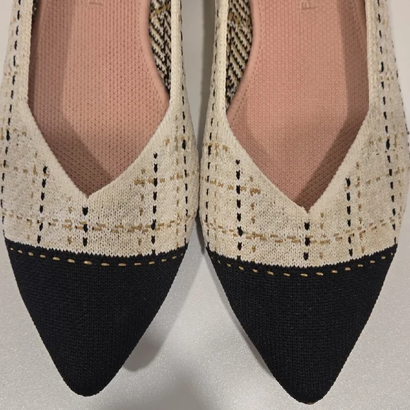 Rothy's Cream and Black Pointed Flats - Picture 3 of 10